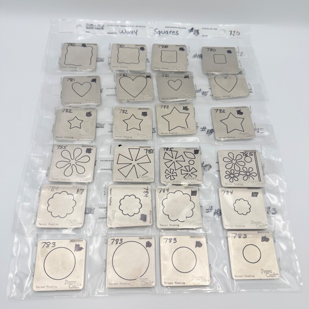 Provo Craft Cuttlebug Metal Cutting Dies 24pc Set Hearts Stars Flowers Circles